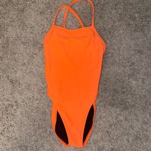 Jolyn Fixed-Back One Piece in Neon Orange